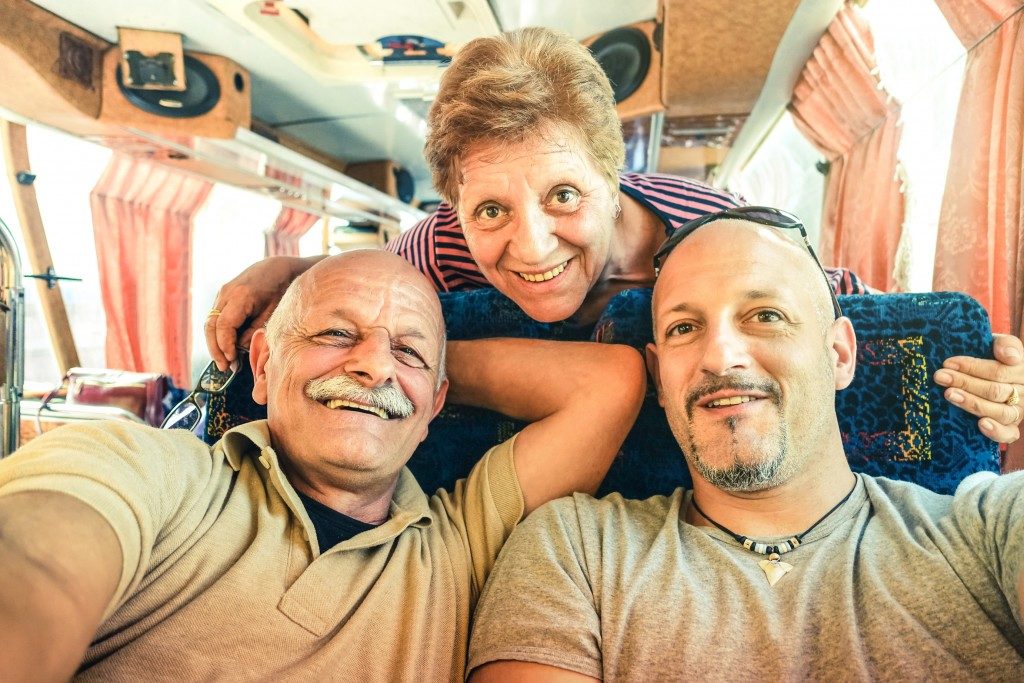 family on a bus