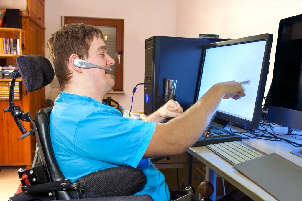 mentally disabled man working