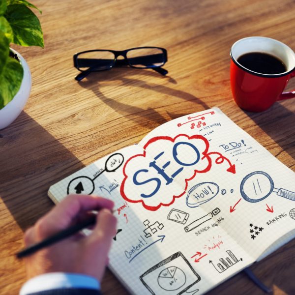 Businessman Sketching About SEO Concept