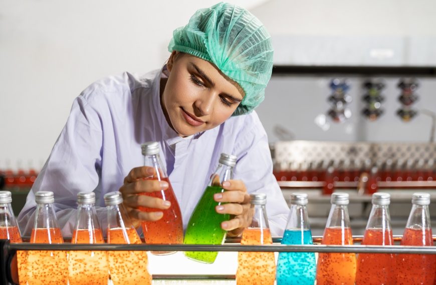 female worker doing quality control inspection